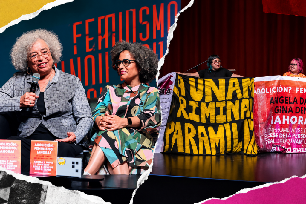 Angela Davis y Gina Dent en la UNAM durante la FILUNI