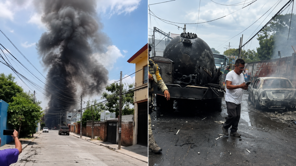 Pipa de gas explota en la colonia Las Granjas, Cuernavaca; hay 5 lesionados, entre ellos hay menores
