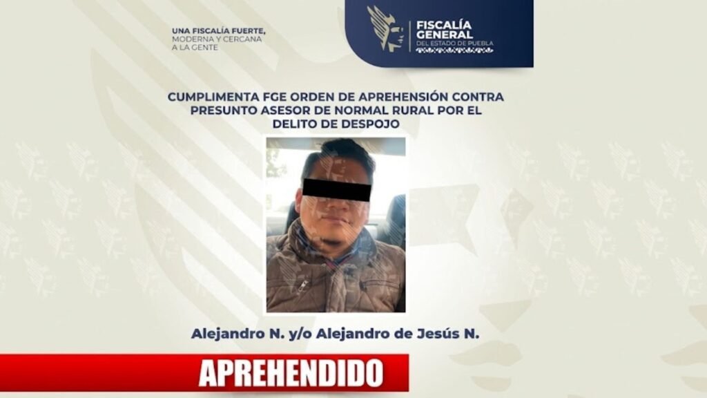 FGE de Puebla da golpe al despojo de la Normal “Carmen Serdán”; detienen a un presunto responsable