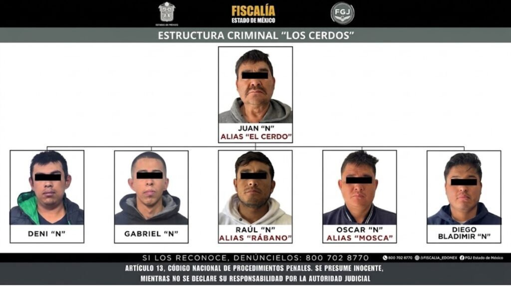 Desmantelan a "Los Cerdos" en Edomex; extorsionaban y secuestraban en al menos 5 municipios