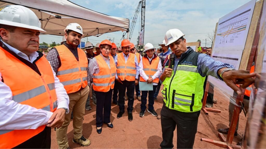 Delfina Gómez supervisa obra Peñón Texcoco; beneficiará conexión entre Edomex y CDMX 