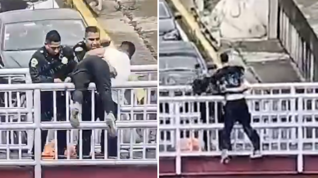 Joven intenta lanzarse de puente en Viaducto Miguel Alemán