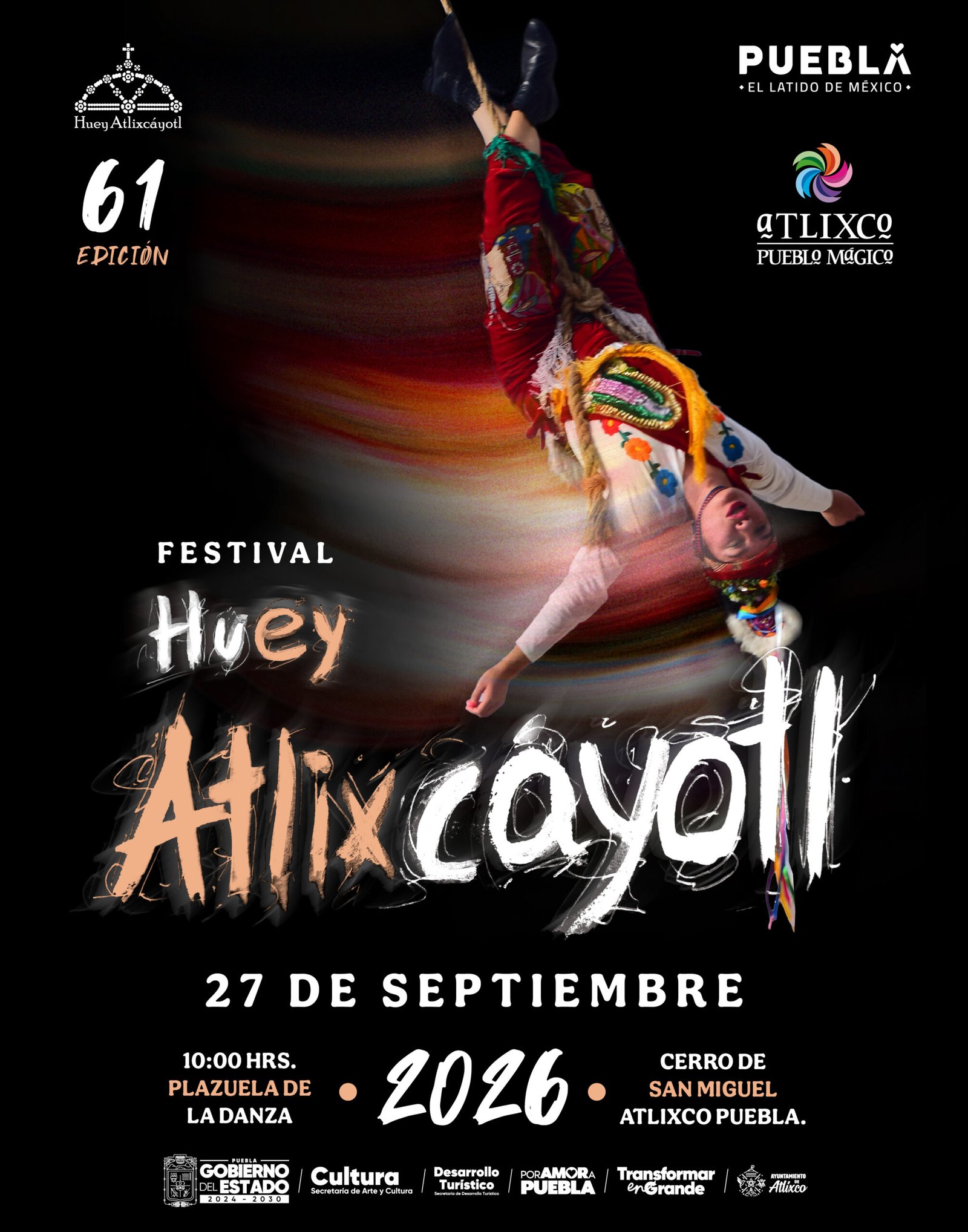 Festival Huey Atlixcayotl 61 edicion, 27 de septiembre de 2026, Cerro de San Miguel, Atlixco, Puebla