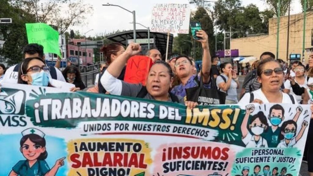 Trabajadores del IMSS anuncian nueva megamarcha: día, horario y zonas afectadas